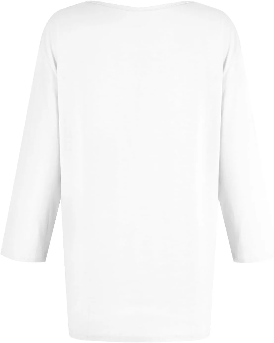 3/4 Length Sleeve Womens Tops Dressy Pocket Basic Crew Neck T Shirts Loose Fit Casual Comfy Three Quarter Blouses