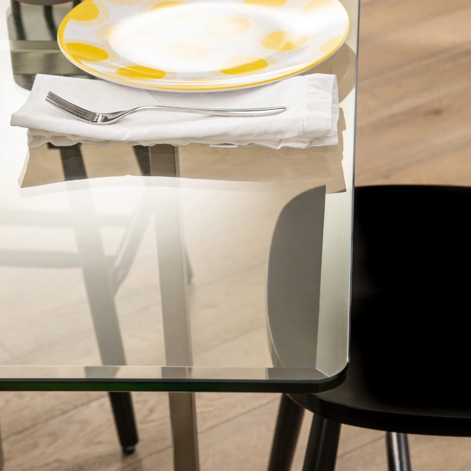 37" Square Clear Glass Table Tops