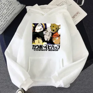 Anime Cowboy Bebop Spiegel Spike Valentine Faye Black Jet Hoodies Fashion Casual Oversized Sweatshirt