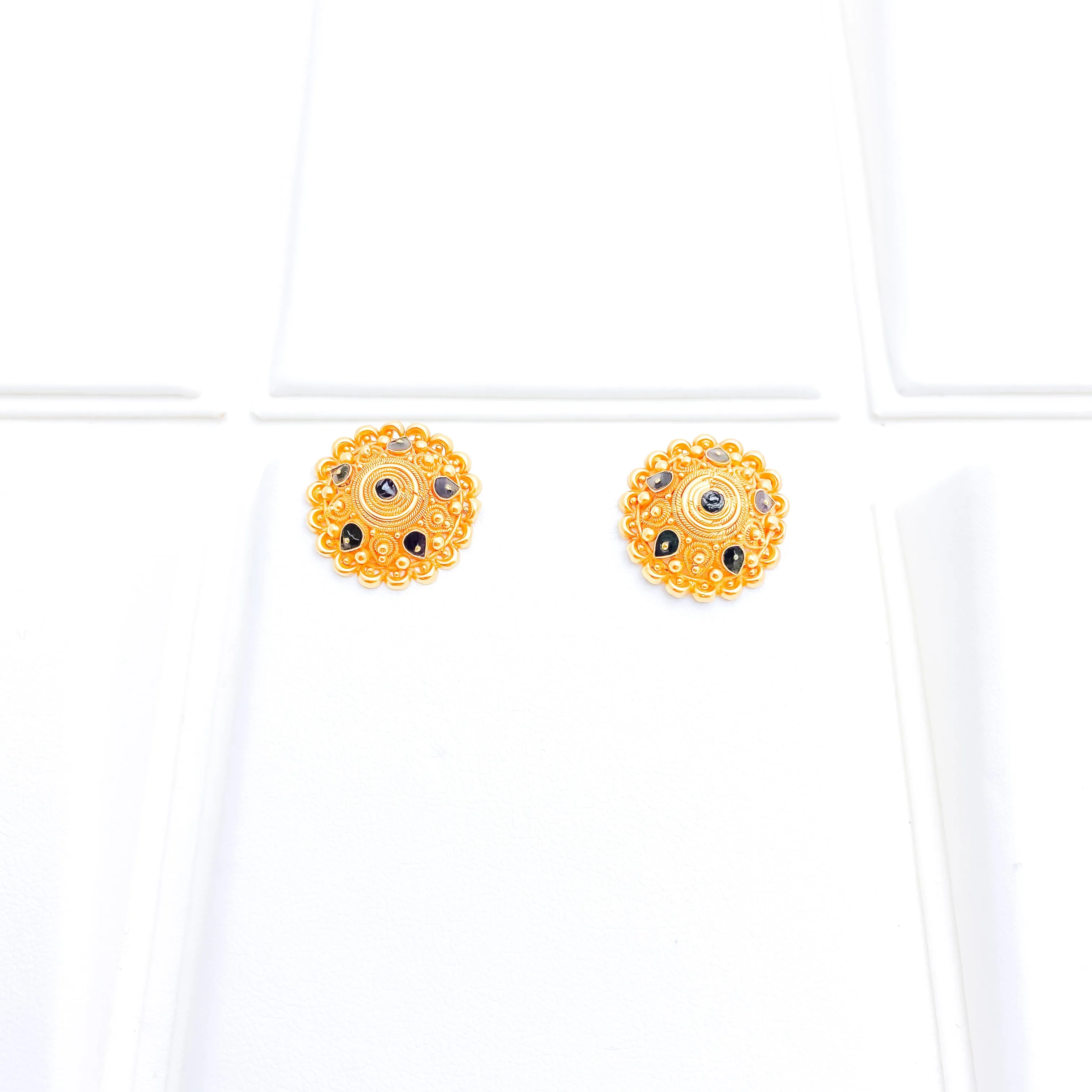 Antique Finish with Enamel Earrings