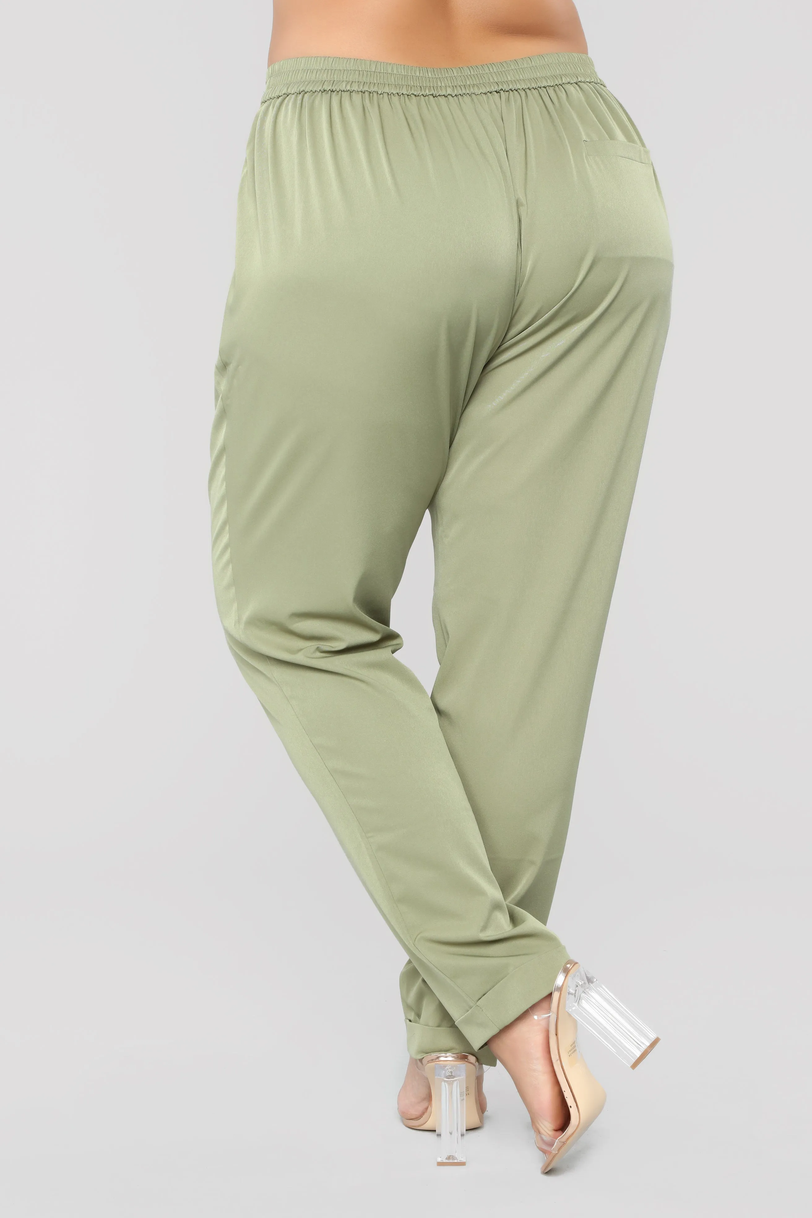 Audrina Cuffed Pants - Olive
