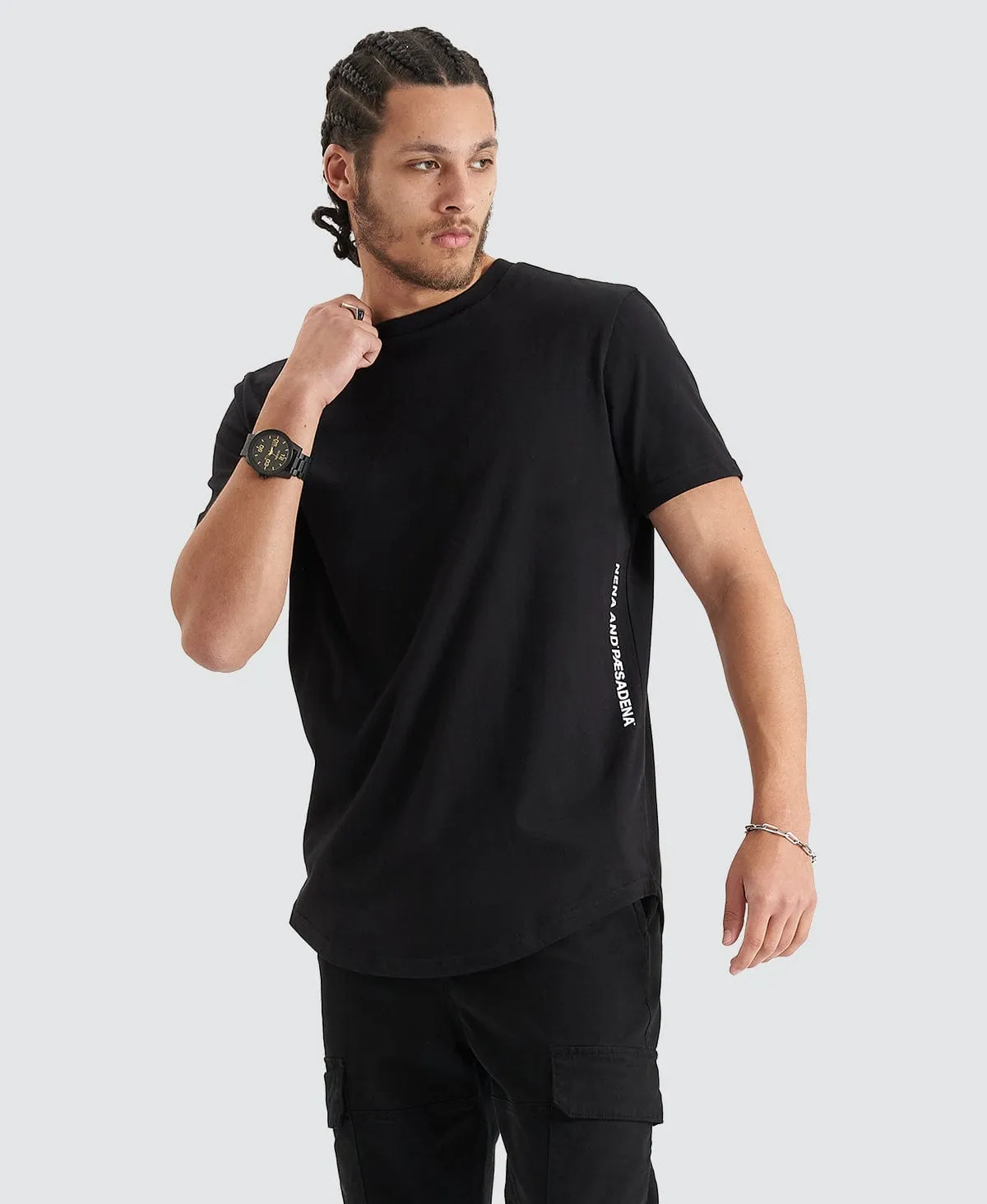 Back Rank Dual Curved Tee Jet Black