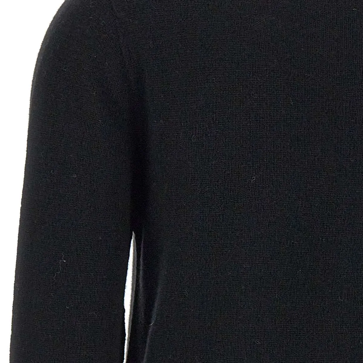 Black Wool Sweater with Boat Neck