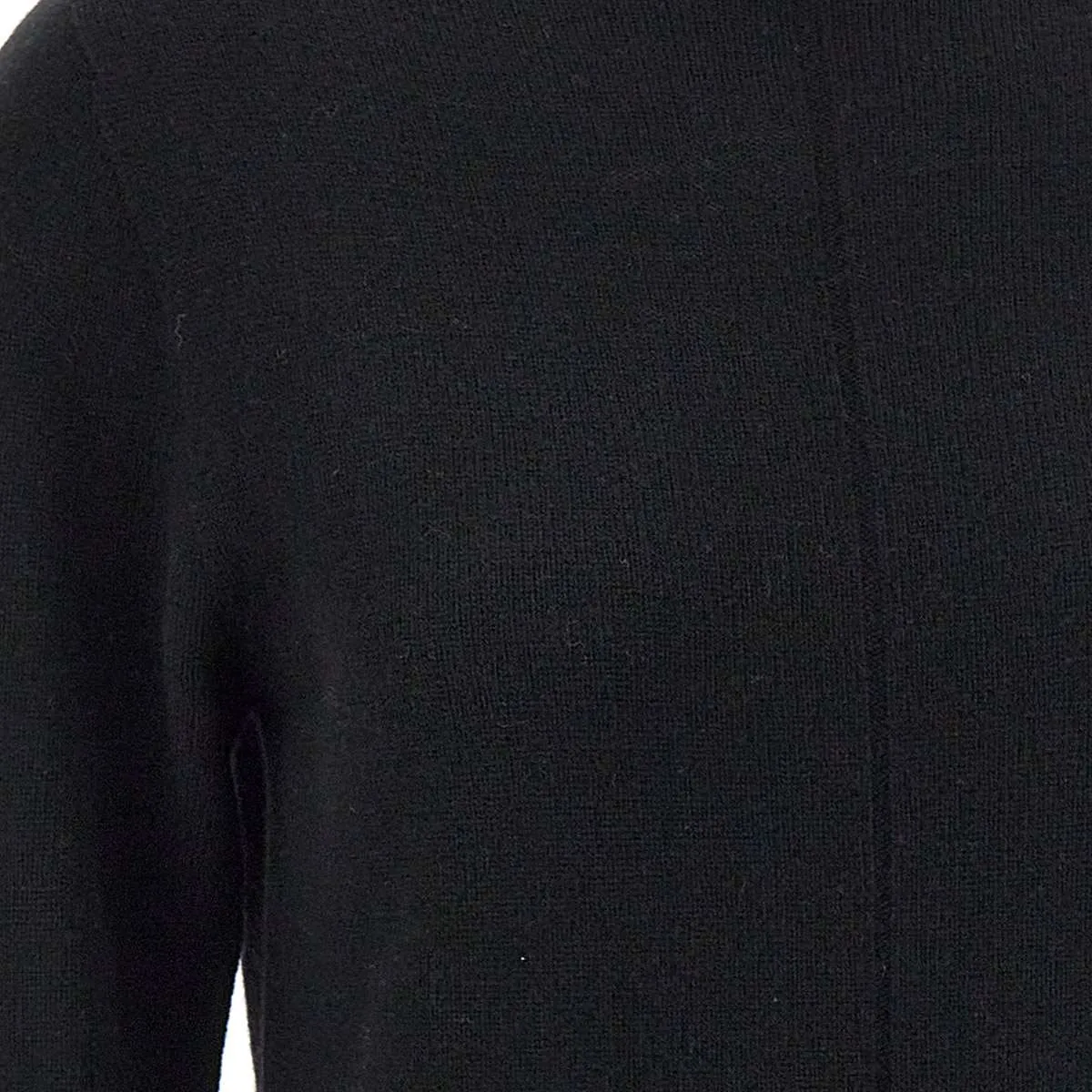 Black Wool Sweater with Boat Neck