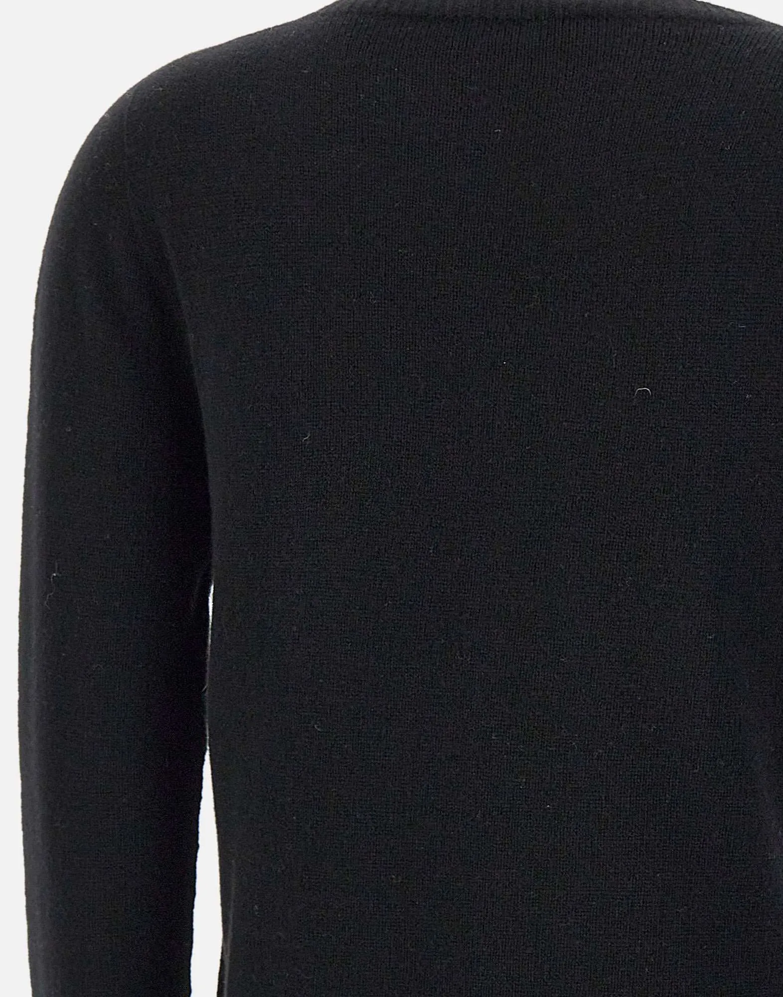 Black Wool Sweater with Boat Neck