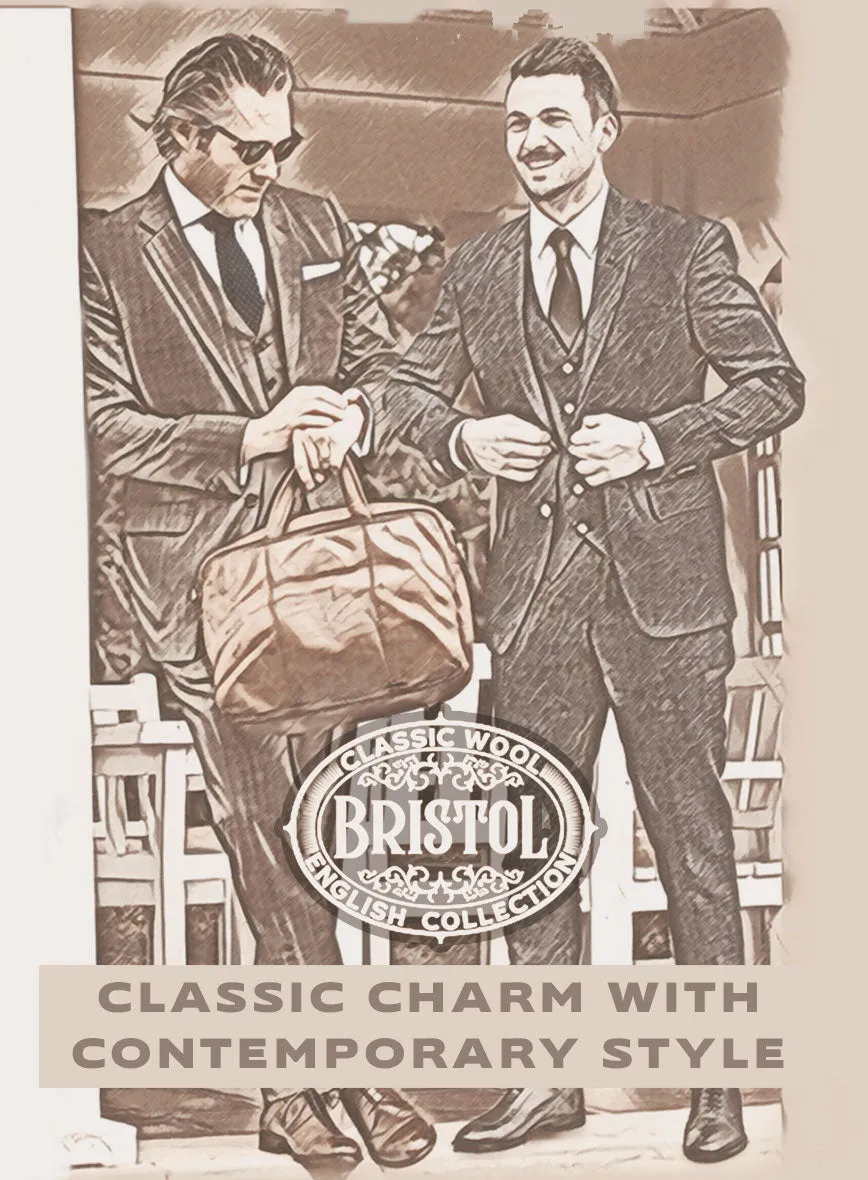 Bristol Black Herringbone Pants