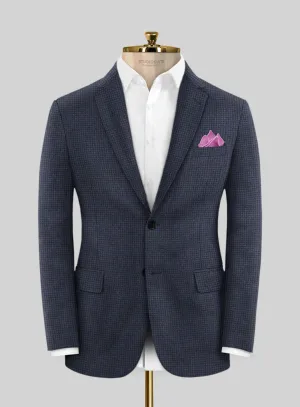 Caccioppoli Arixa Houndstooth Blue Wool Jacket