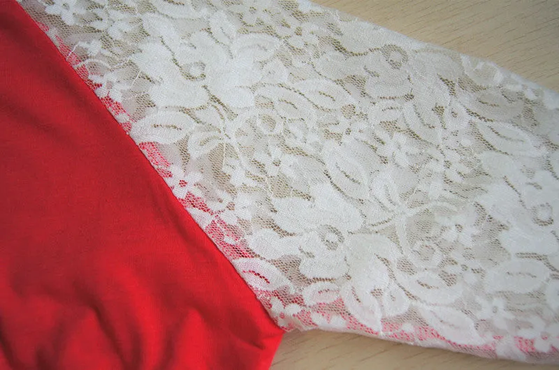 Casual Lace Patchwork Long Sleeve Sweatshirt