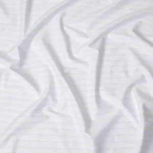 Classic White Striped 100% Cotton Shirting Fabric - Fine Weave, 150cm Width-D18569