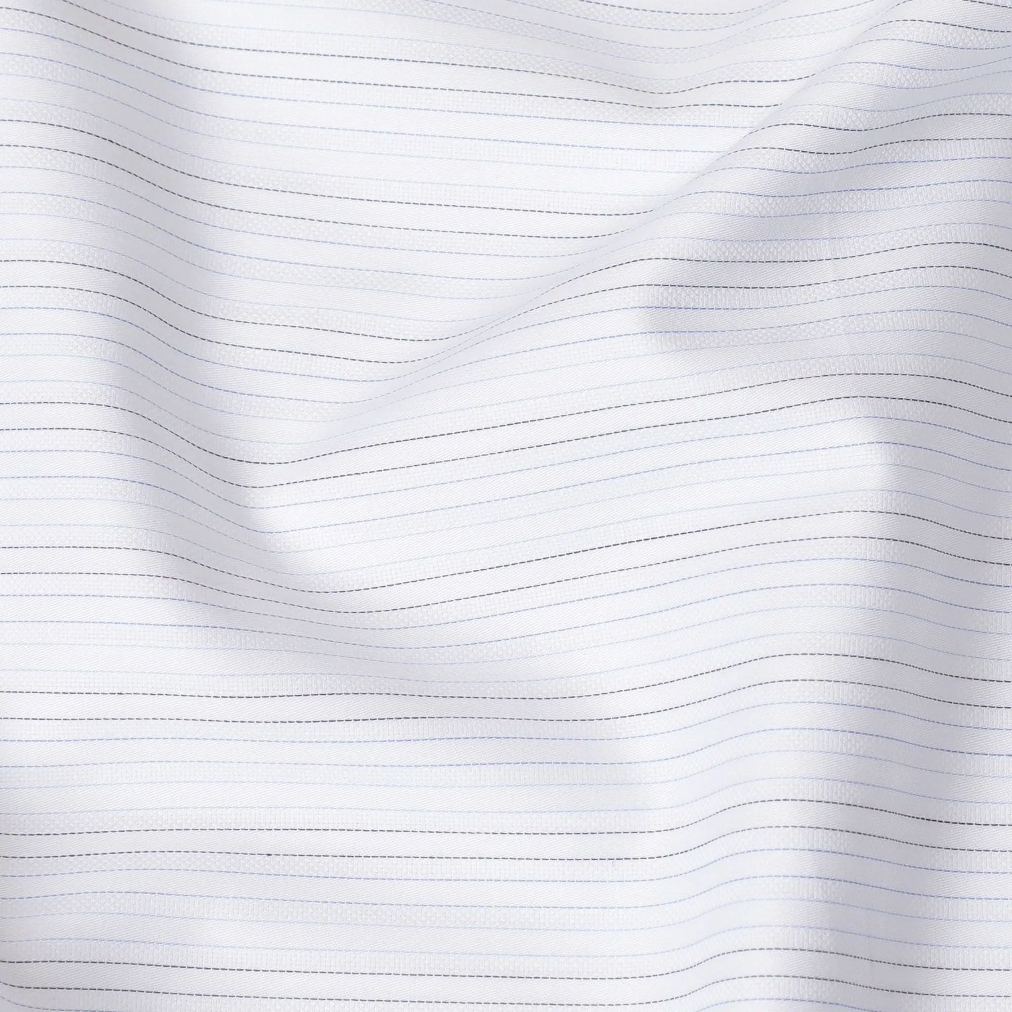 Classic White Striped 100% Cotton Shirting Fabric - Fine Weave, 150cm Width-D18569