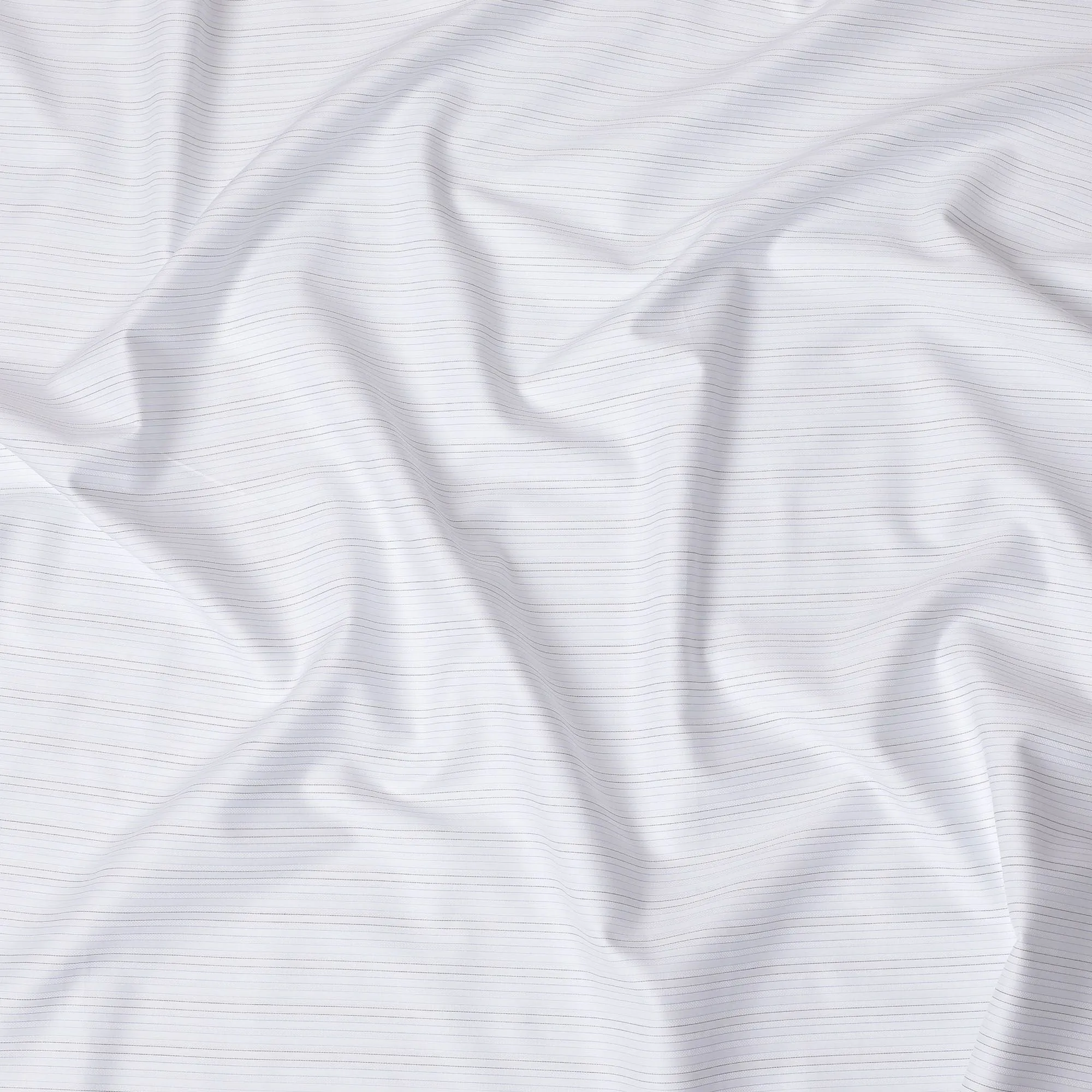 Classic White Striped 100% Cotton Shirting Fabric - Fine Weave, 150cm Width-D18569