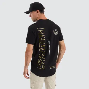 Collingwood Magpies AFL Dual Curved Tee Jet Black