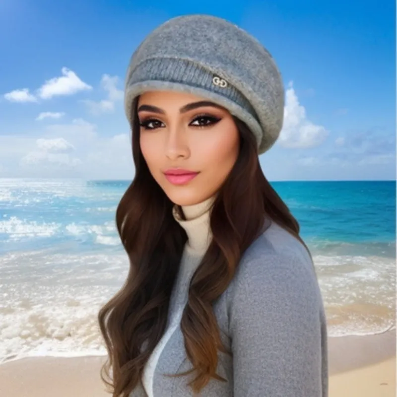 Cozy Winter Beret - Soft, Thick, and Warm Knitted Beanie Hat for Women - Versatile Solid Color Autumn Accessory for Cold Weather
