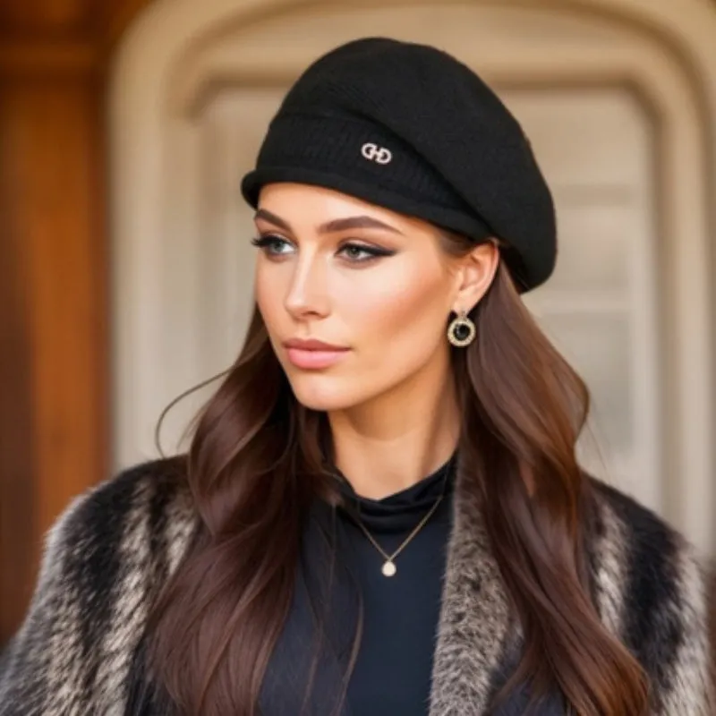 Cozy Winter Beret - Soft, Thick, and Warm Knitted Beanie Hat for Women - Versatile Solid Color Autumn Accessory for Cold Weather