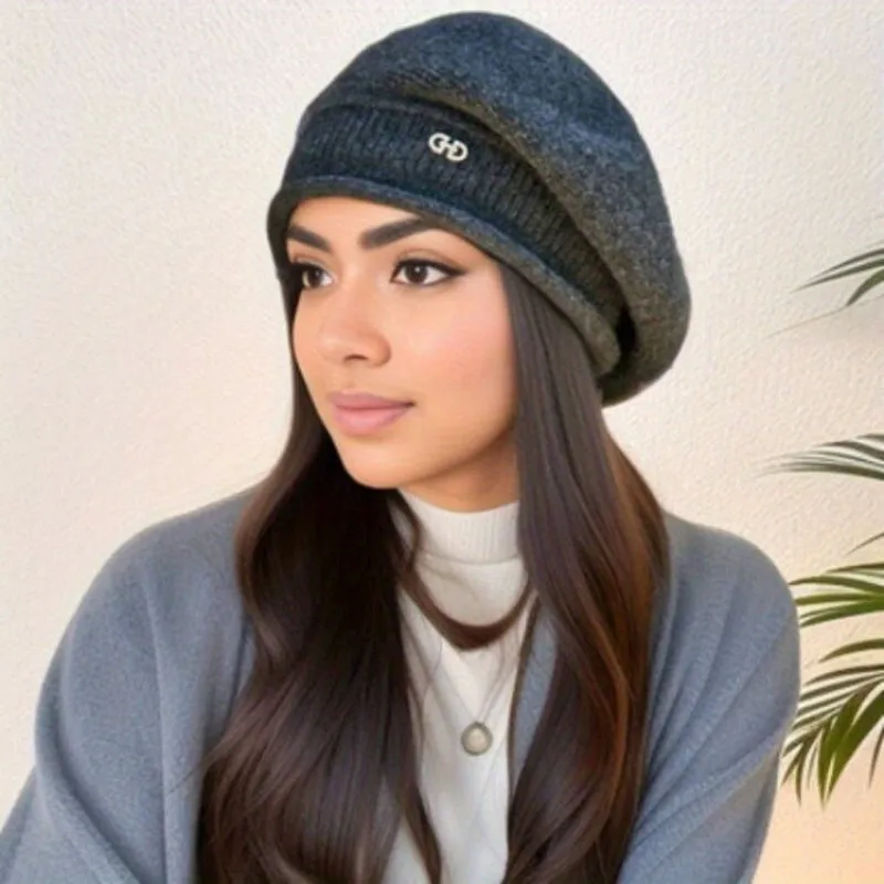 Cozy Winter Beret - Soft, Thick, and Warm Knitted Beanie Hat for Women - Versatile Solid Color Autumn Accessory for Cold Weather