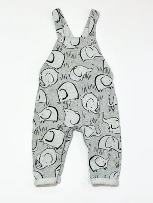 Elephant fleece overalls - Size 9-12 months