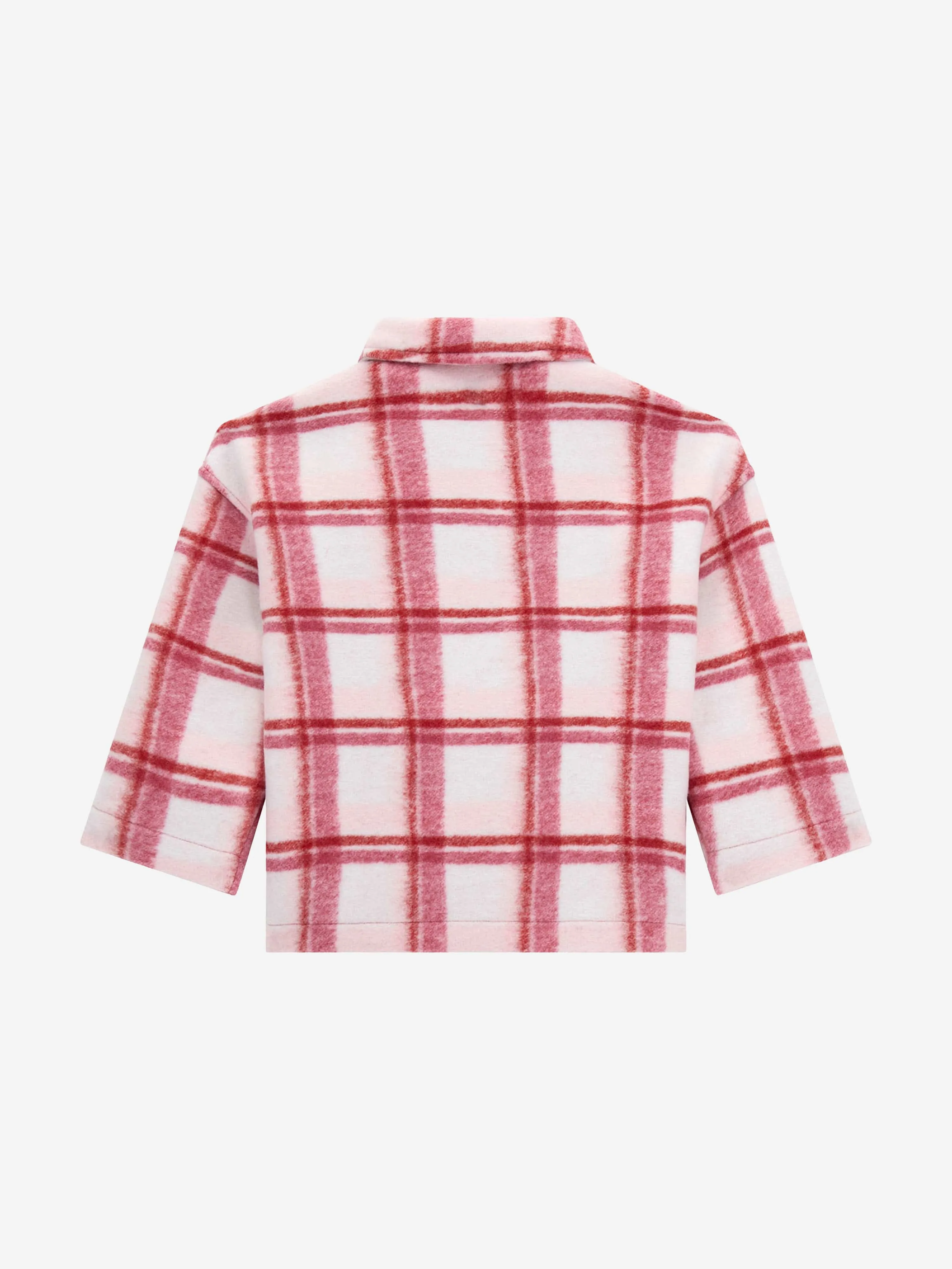 Guess Girls Check Bonded Cloth Jacket in Pink