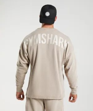 Gymshark Power Washed Crew - Cement Brown