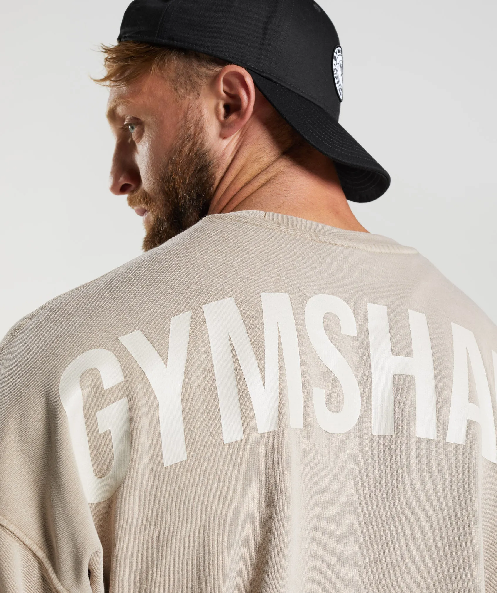 Gymshark Power Washed Crew - Cement Brown
