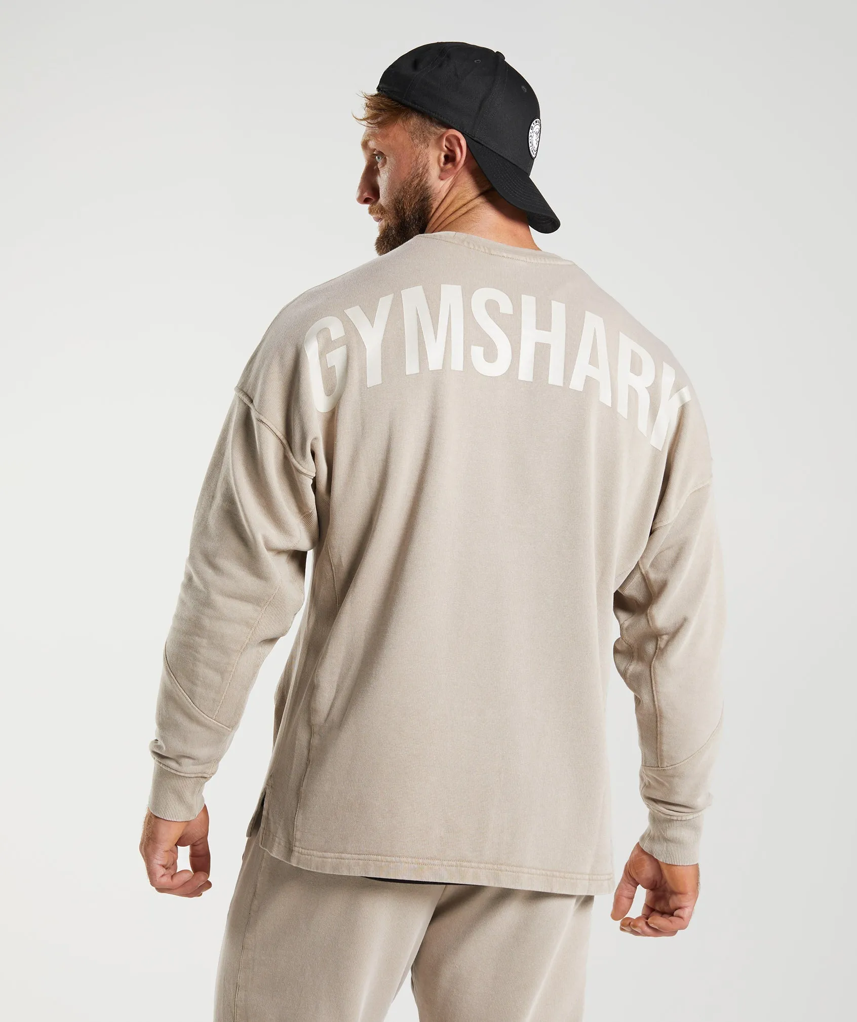 Gymshark Power Washed Crew - Cement Brown
