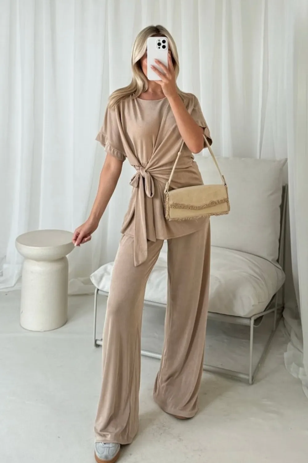 Isla taupe side tie lounge set