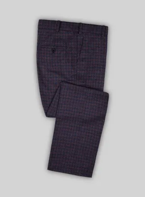 Italian Timas Purple Houndstooth Flannel Pants