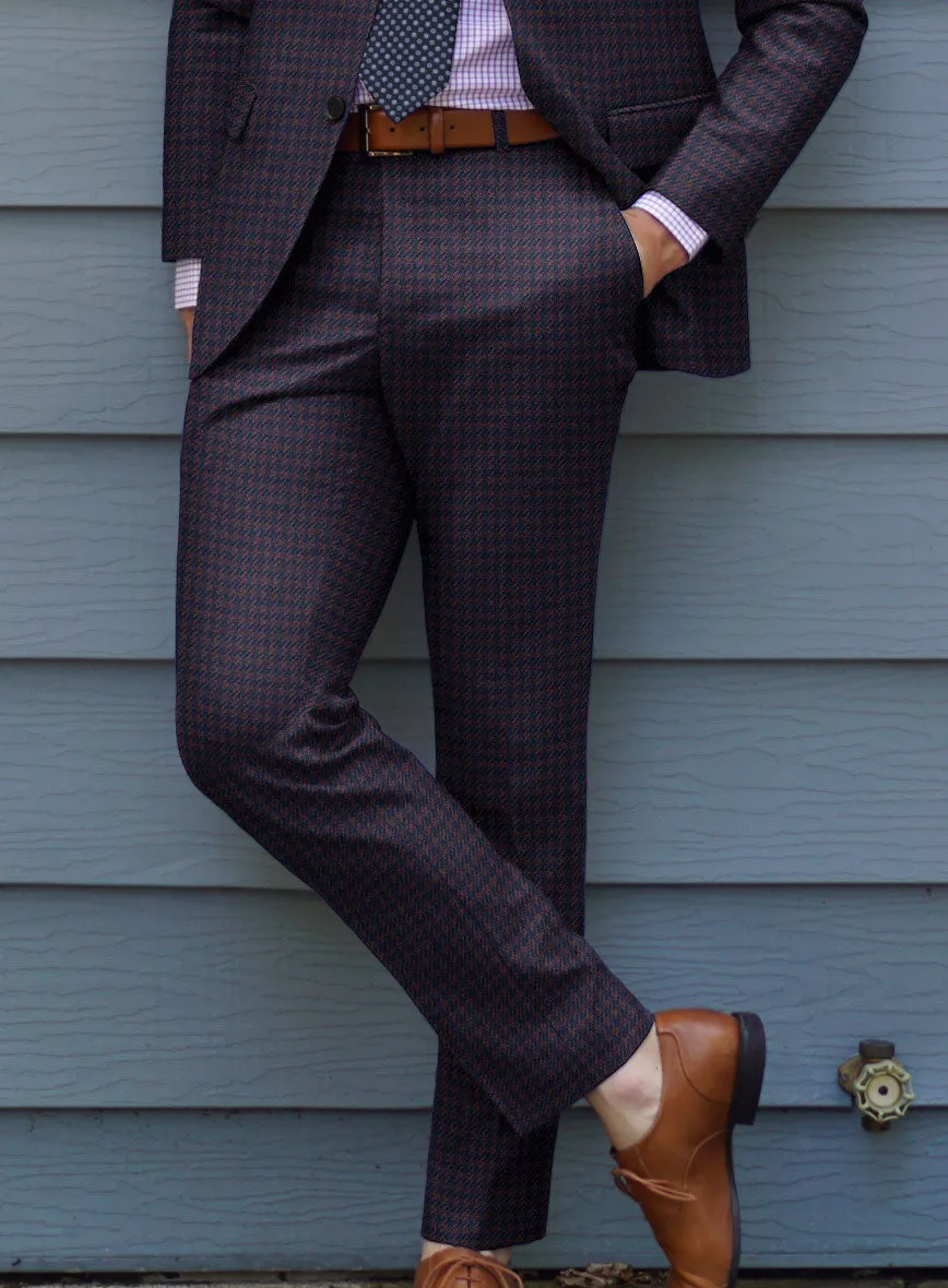 Italian Timas Purple Houndstooth Flannel Pants