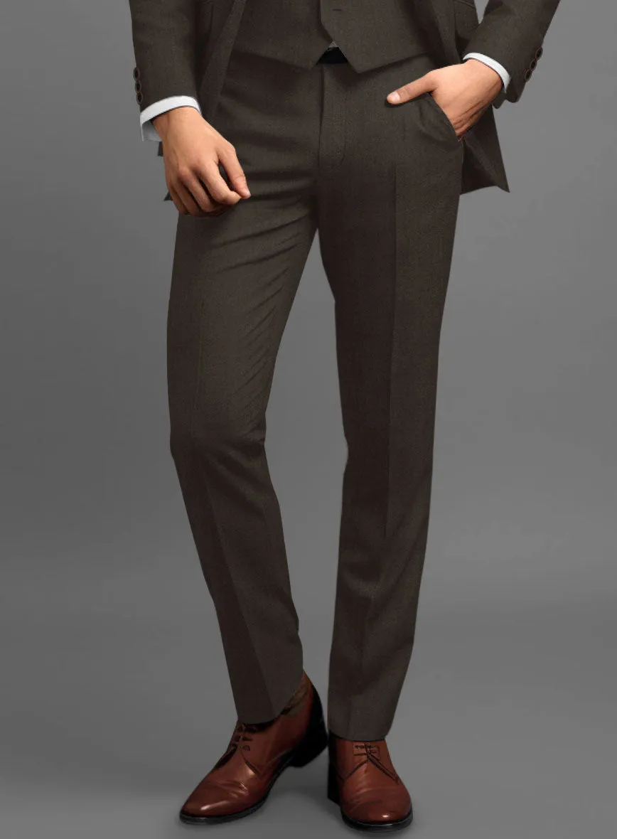 Marco Stretch Coffee Brown Wool Pants