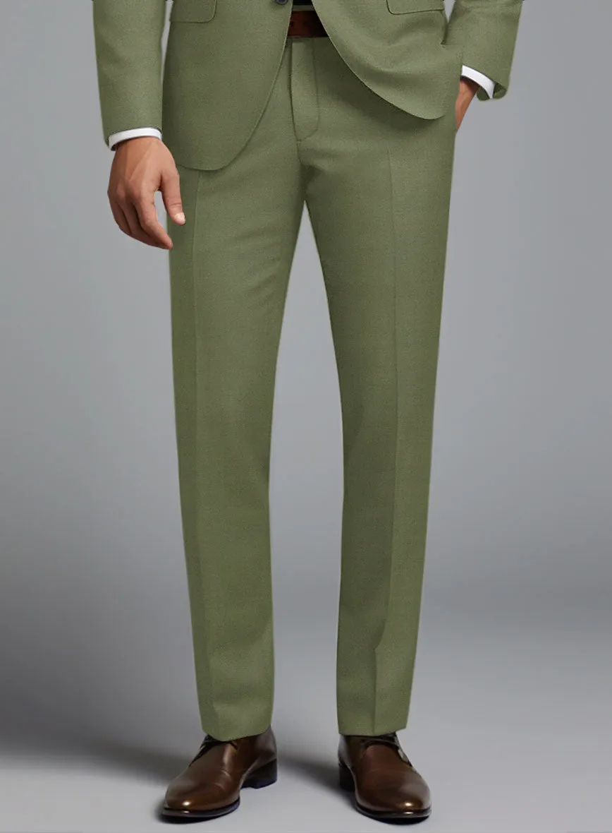 Marco Stretch Moss Green Wool Pants