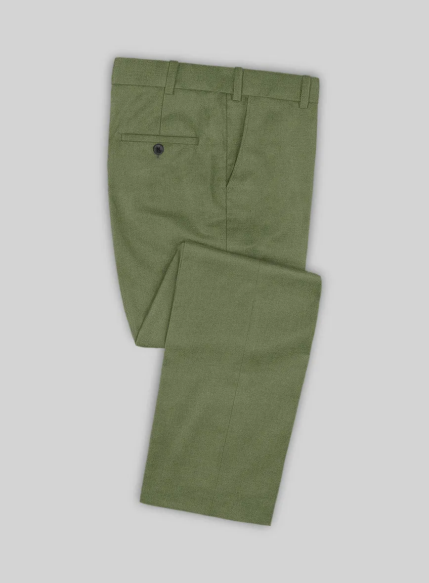 Marco Stretch Moss Green Wool Pants
