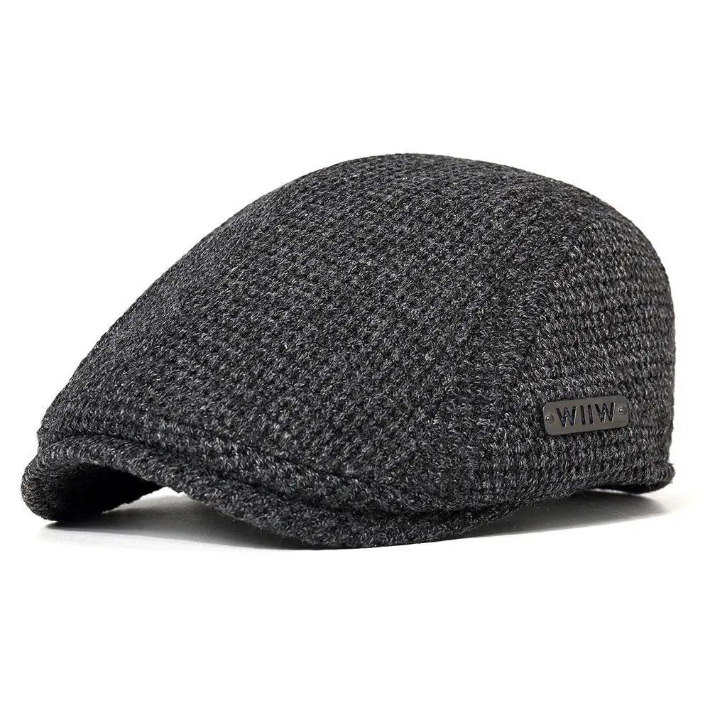 Men Cotton Gatsby Flat Beret Cap Adjustable Knit Ivy Hat Golf Hunting Driving Cabbie Hat