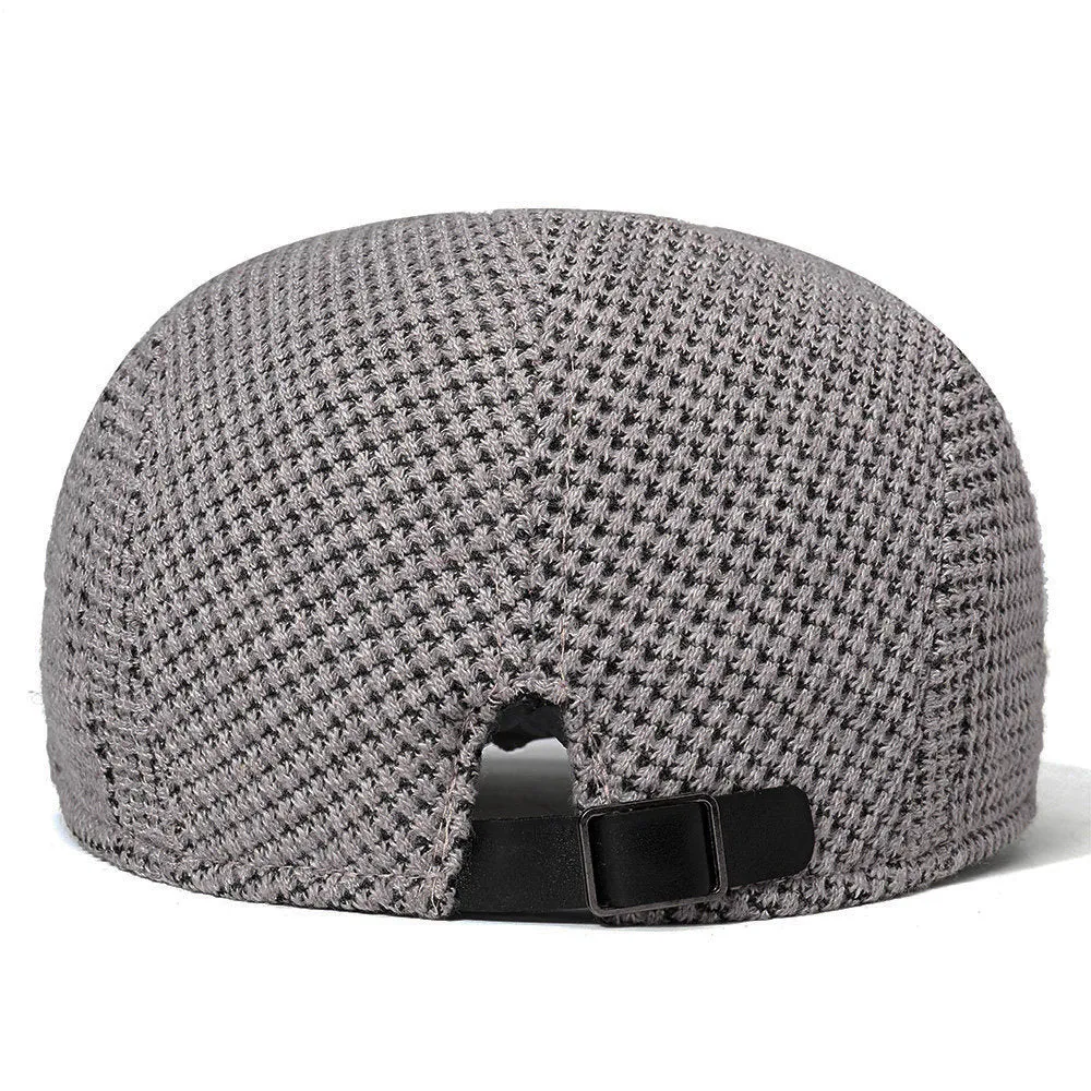 Men Cotton Gatsby Flat Beret Cap Adjustable Knit Ivy Hat Golf Hunting Driving Cabbie Hat