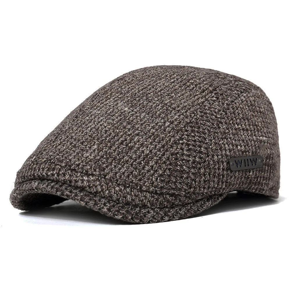 Men Cotton Gatsby Flat Beret Cap Adjustable Knit Ivy Hat Golf Hunting Driving Cabbie Hat
