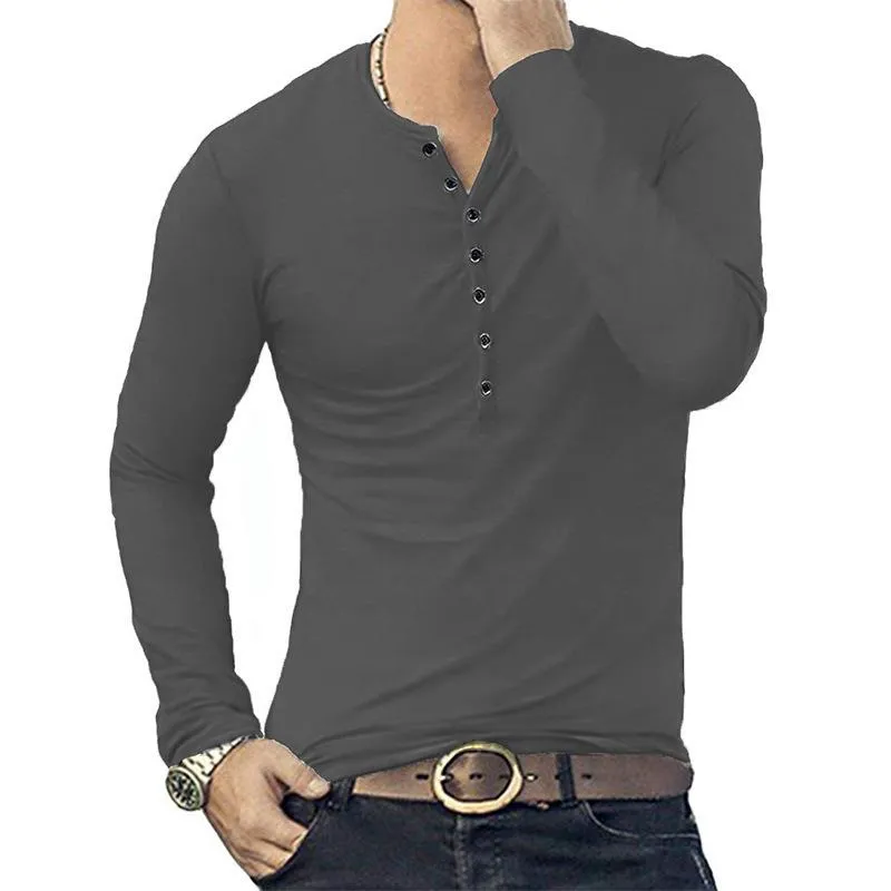 Men's Basic Long Sleeve T-Shirt 07148697YM