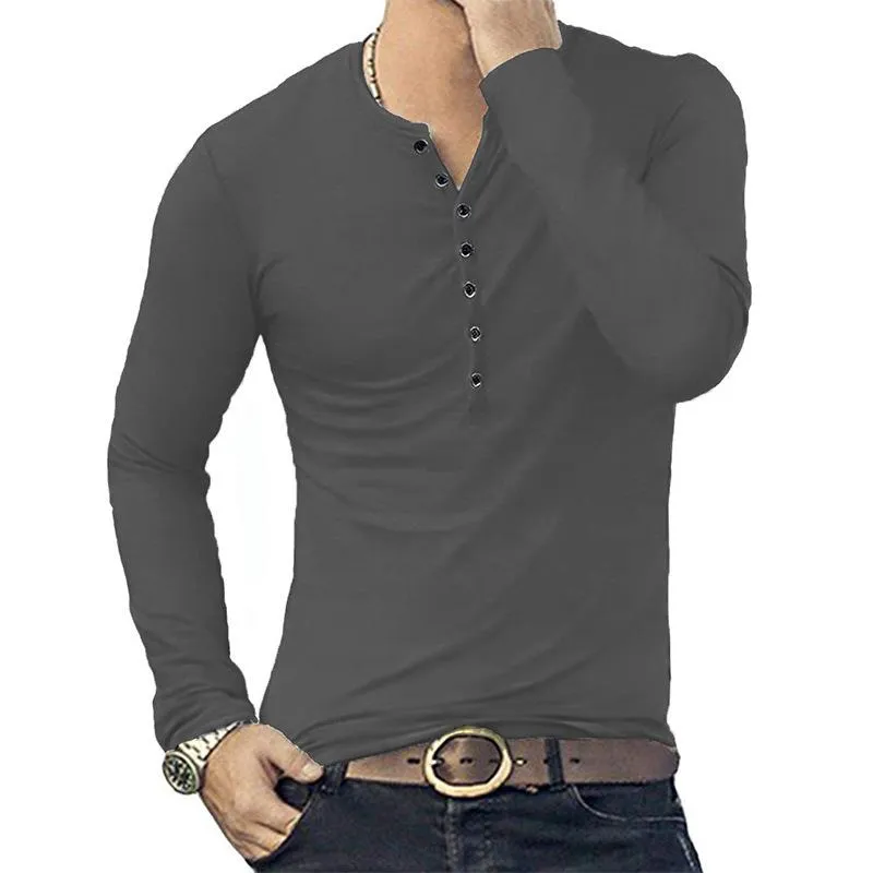 Men's Basic Long Sleeve T-Shirt 07148697YM