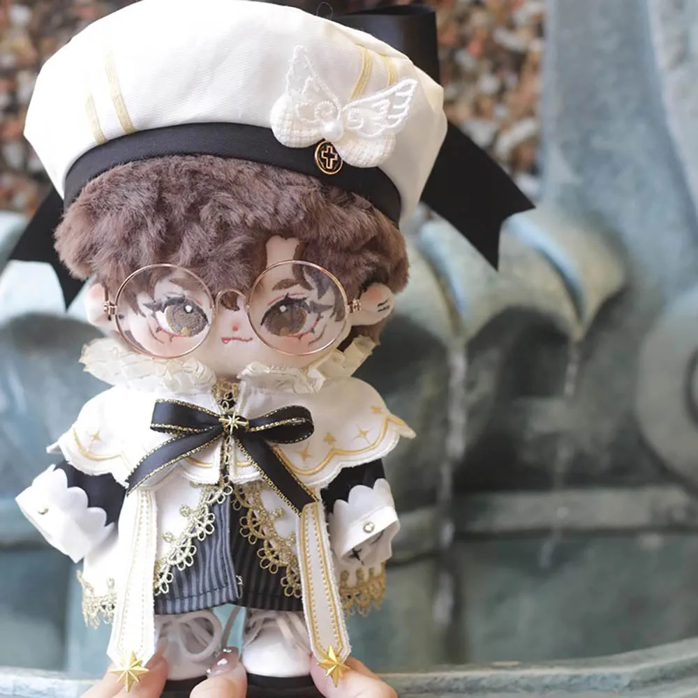 niannyyhouse 20cm Plush Doll Clothes Beret Jackets Pants Shoes Bow Tie Cloak Court Outfit 8in Dolls Dress Up