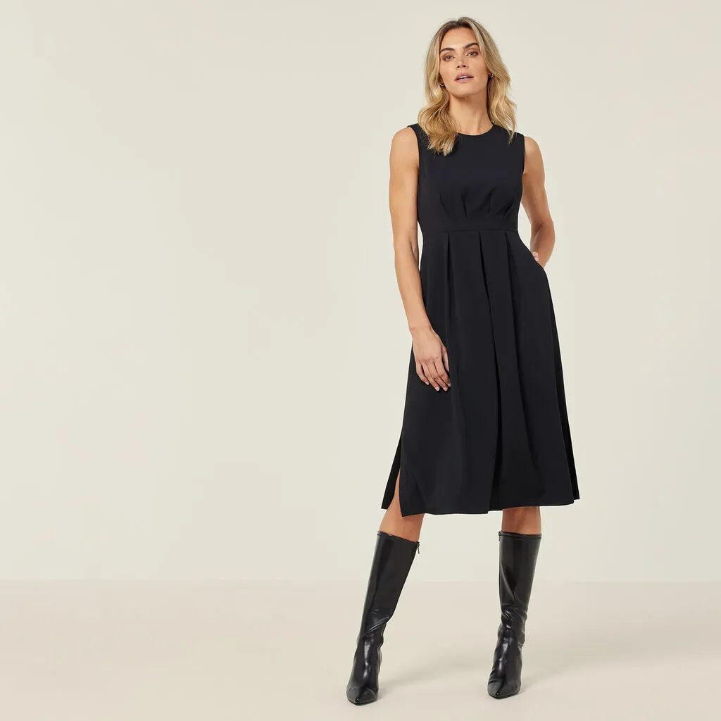 NNT Uniforms Crepe Stretch Sleeveless Fit & Flare Dress (CAT69T)