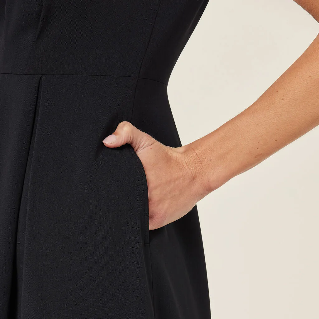 NNT Uniforms Crepe Stretch Sleeveless Fit & Flare Dress (CAT69T)