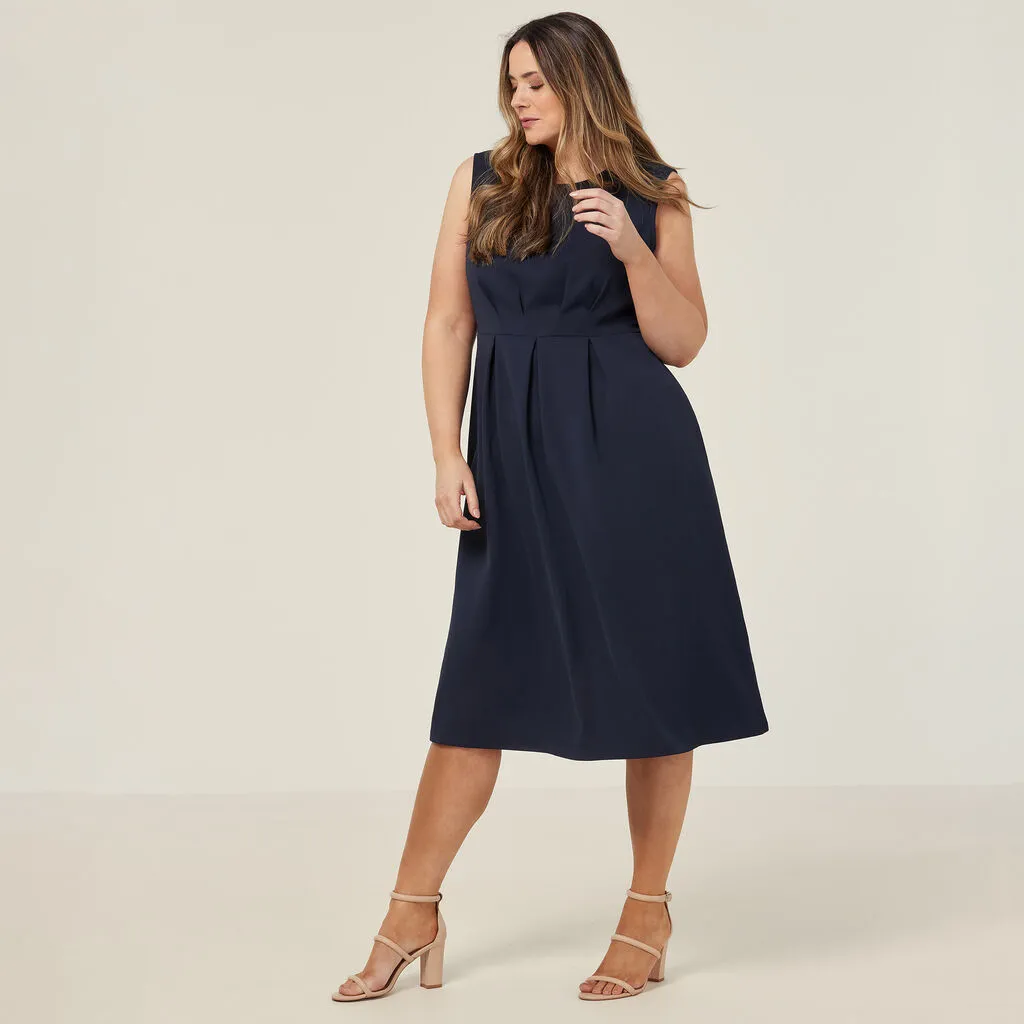 NNT Uniforms Crepe Stretch Sleeveless Fit & Flare Dress (CAT69T)