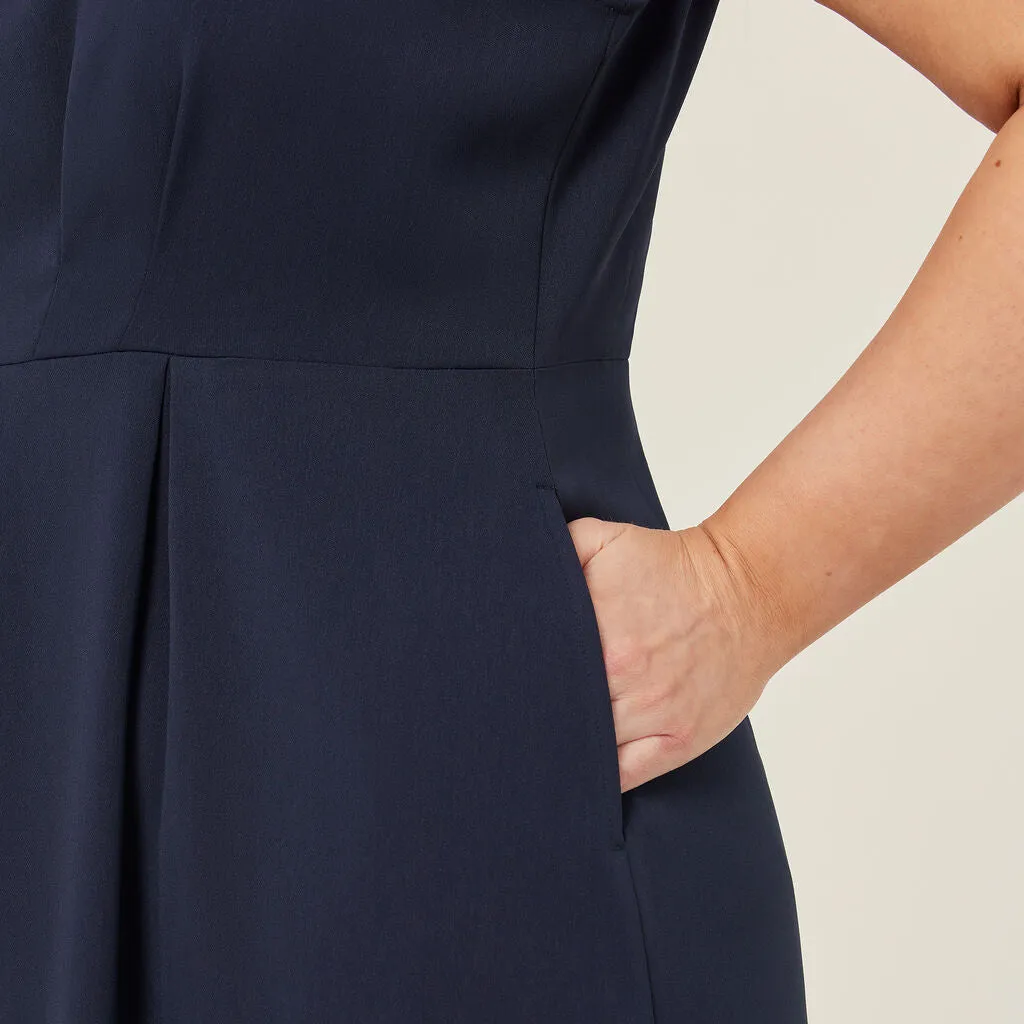 NNT Uniforms Crepe Stretch Sleeveless Fit & Flare Dress (CAT69T)