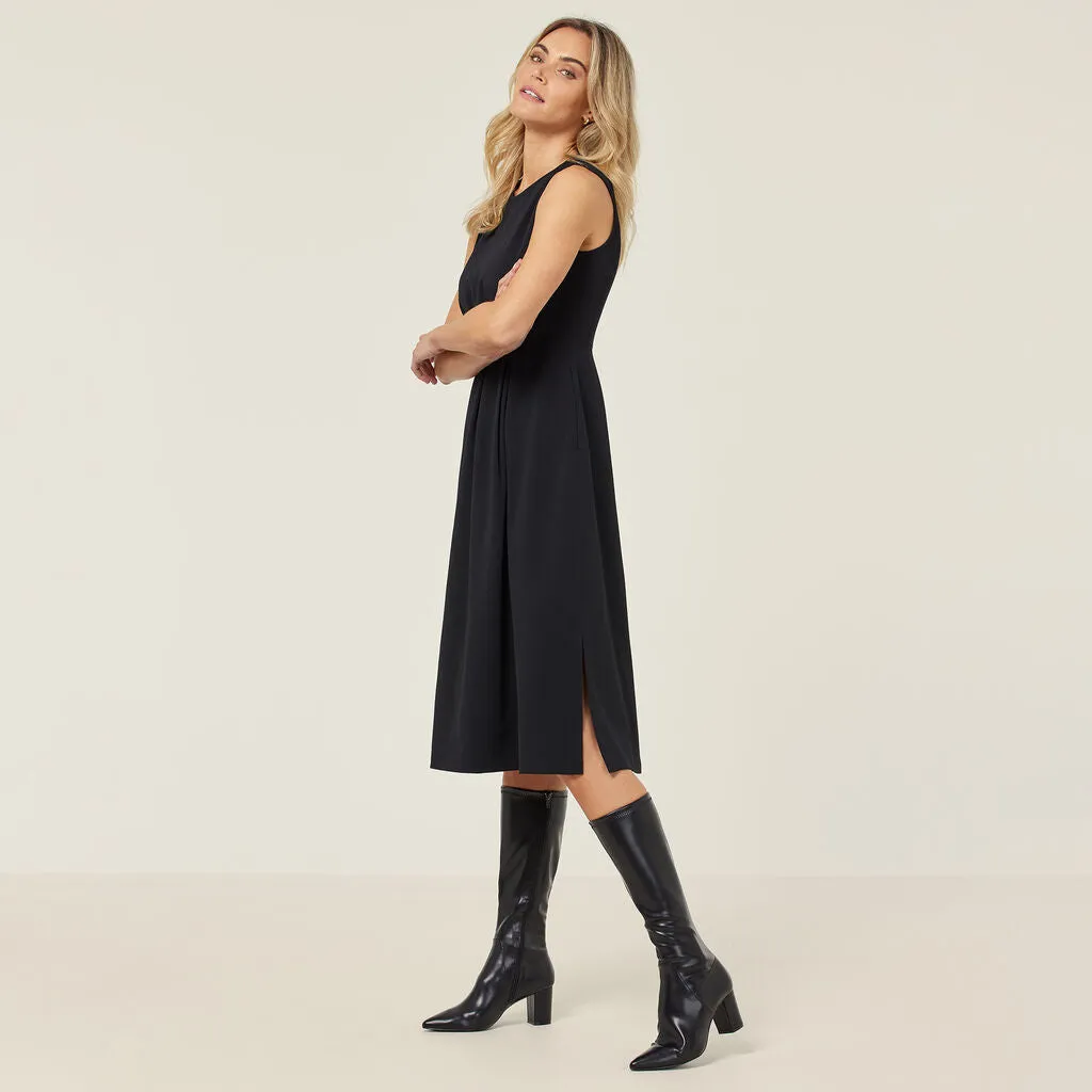 NNT Uniforms Crepe Stretch Sleeveless Fit & Flare Dress (CAT69T)
