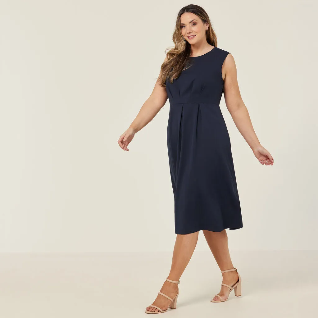 NNT Uniforms Crepe Stretch Sleeveless Fit & Flare Dress (CAT69T)
