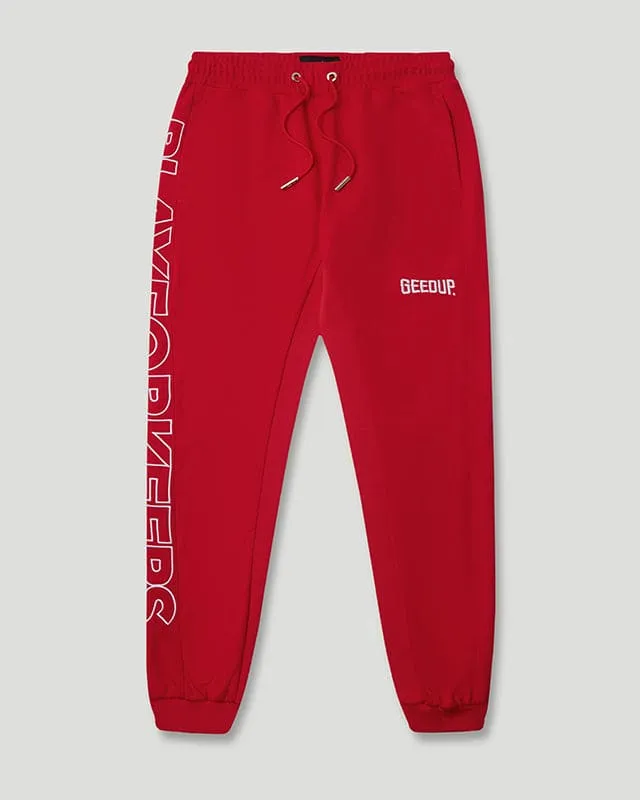 PFK Panel Trackpants Red/Grey