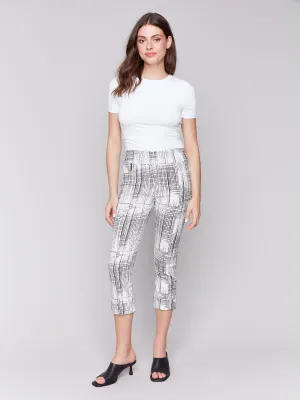 Printed Stretch Pull-On Capri Pants - Pepper