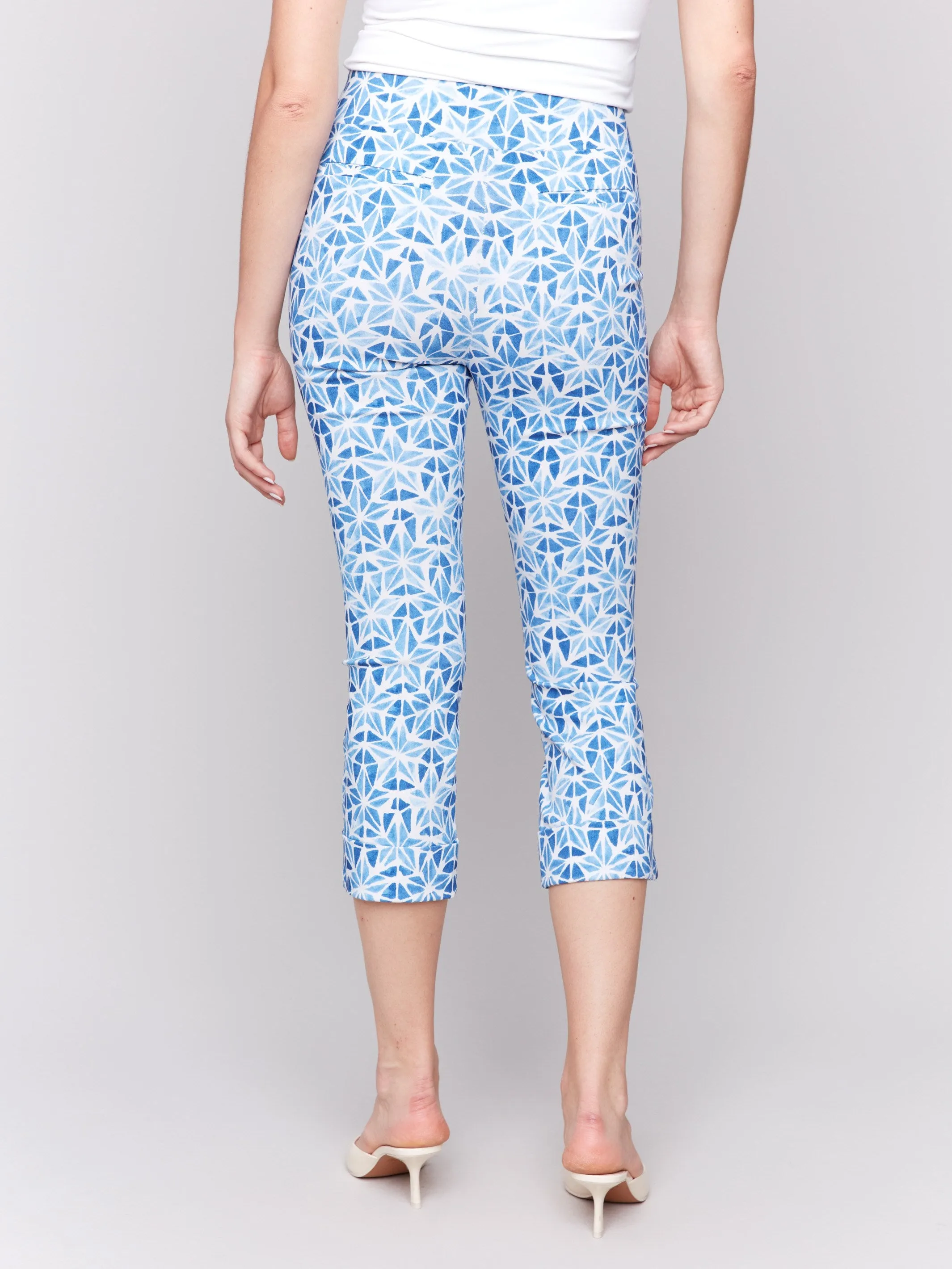 Printed Stretch Pull-On Capri Pants - Stars
