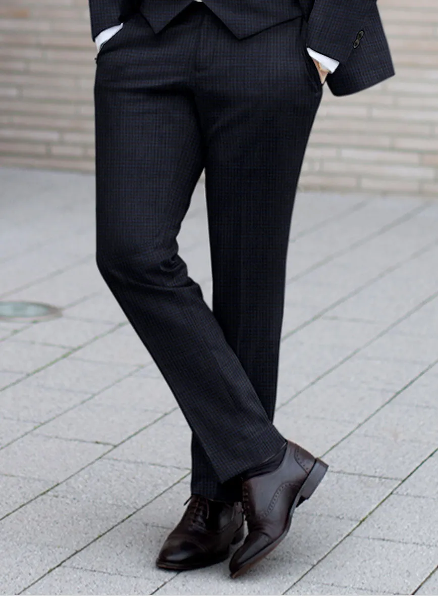 Scabal Cosmopolitan Varlli Blue Wool Pants