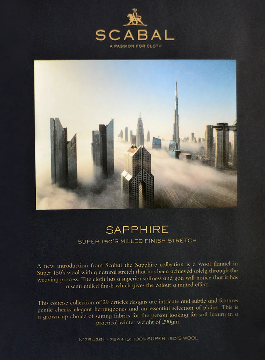 Scabal Sapphire Yaime Blue Wool Pants