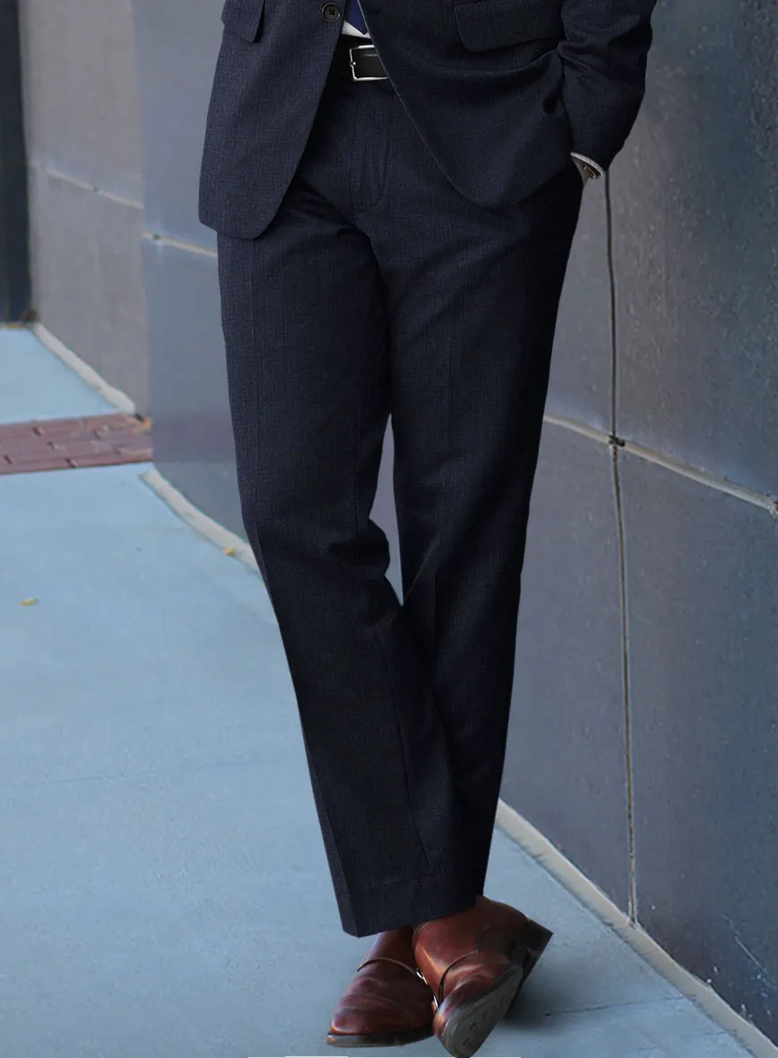 Scabal Sapphire Yaime Blue Wool Pants
