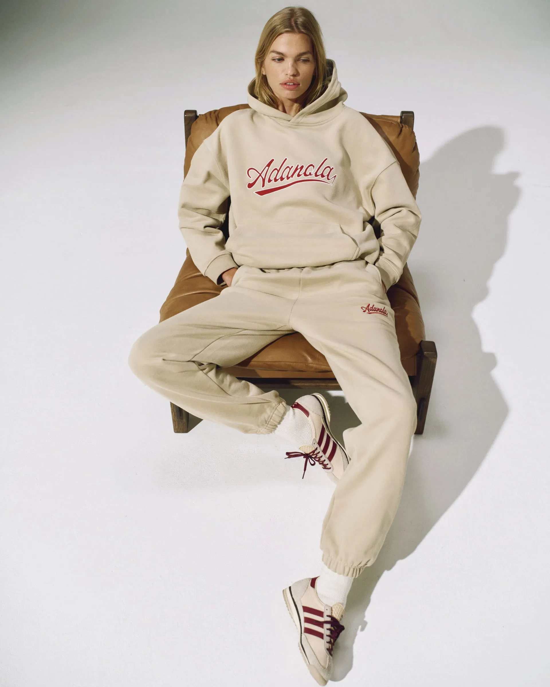 Script Sweatpants - Sand/Vintage Red