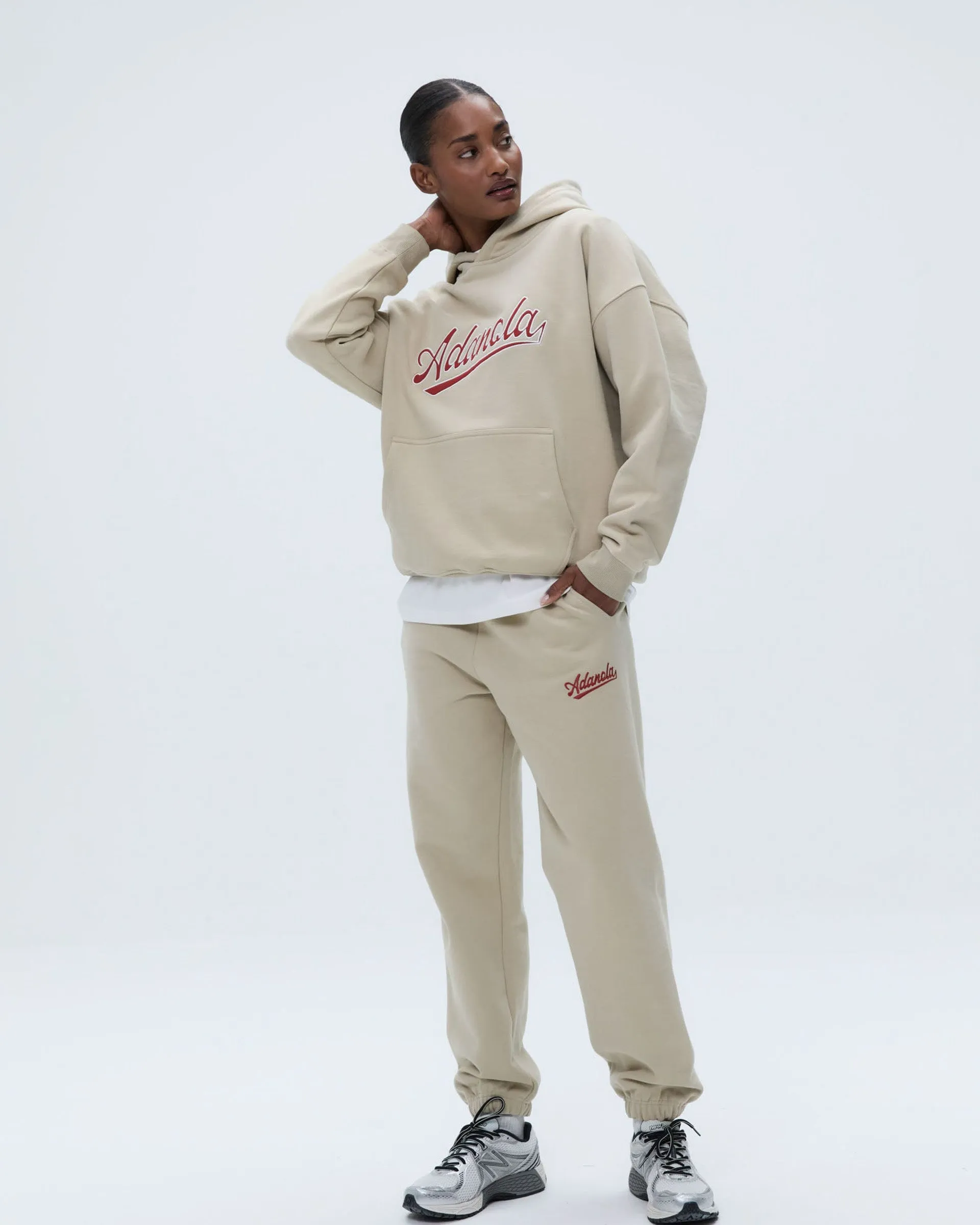 Script Sweatpants - Sand/Vintage Red